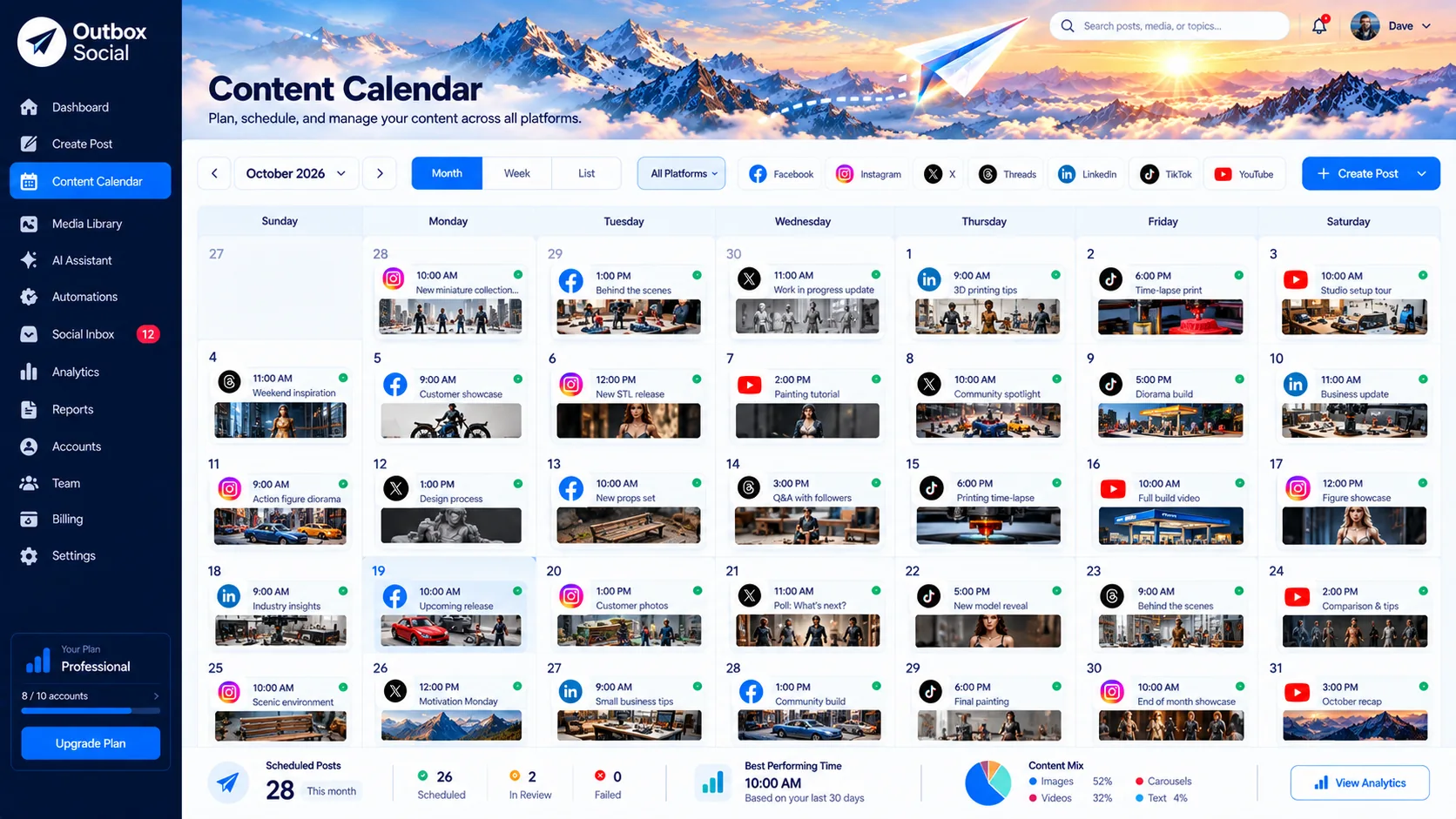 Content calendar